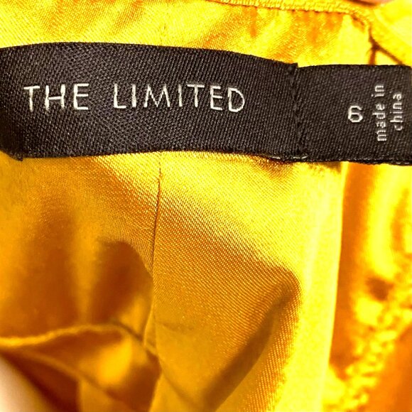 Yellow Strapless Crinkle Sheer Stripe Pleated Dress 6 Girly Flowy HOCO Pageant - Picture 10 of 13